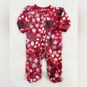 Carter's Red Floral Footie One Piece